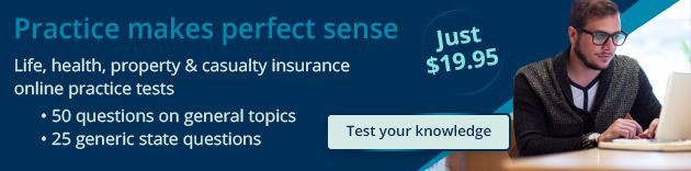 Practice makes perfect sense. Life, health & casualty insurance practice tests just $19.95