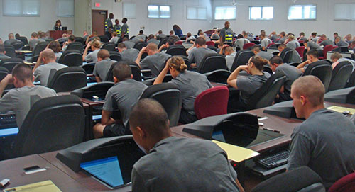 Soldiers in a classroom setting